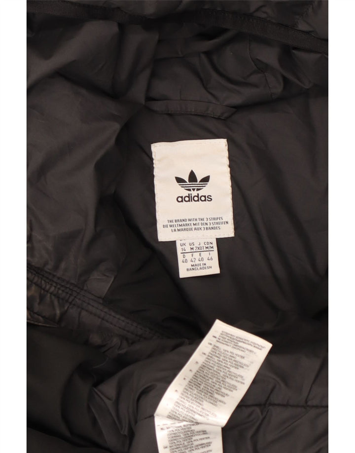 ADIDAS Wattierte Damenjacke mit Kapuze, UK 14, Mittelschwarz, Polyester