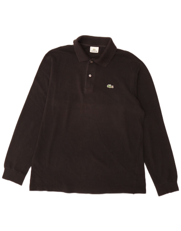 Lacoste Mens Long Sleeve Regular Fit Polo Shirt Size 4 Medium Black Cotton