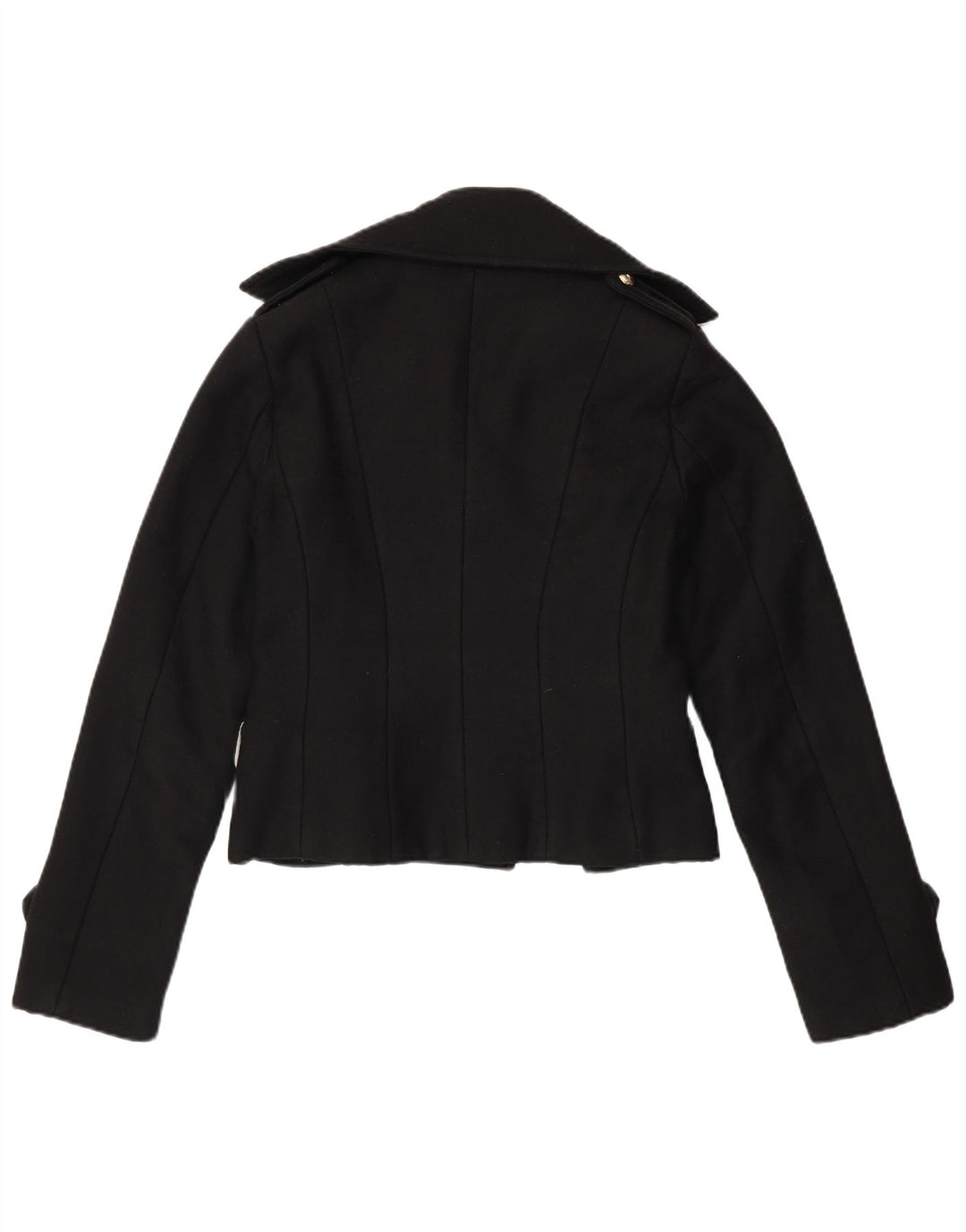 ELISABETTA FRANCHI Damen Celyn B Pea Coat IT 46 Große schwarze Schurwolle