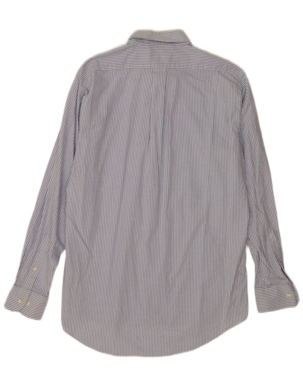 Chaps Mens Classic Fit Shirt Size 34/35 15-15 1/2 Medium Blue Striped