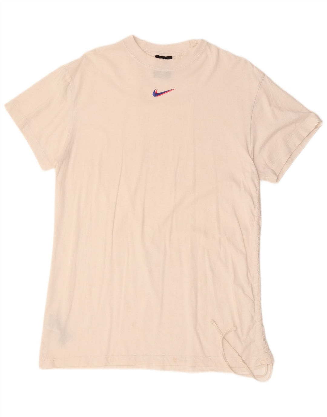 NIKE Womens Loose Fit T-Shirt Top UK 14 Mittelweiße Baumwolle
