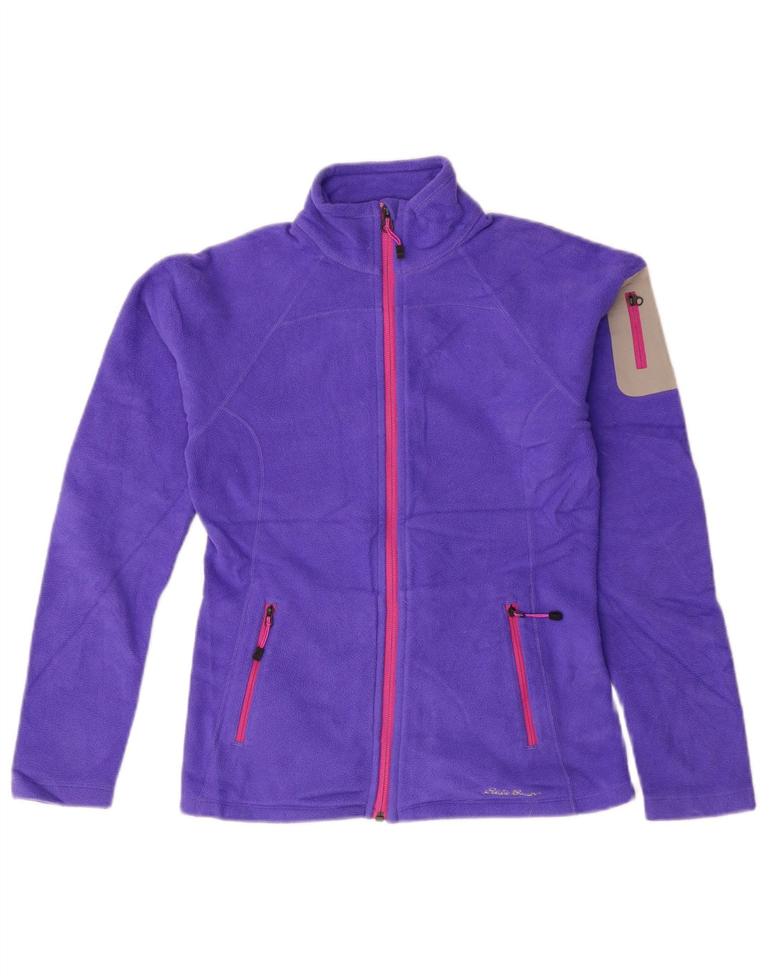 EDDIE BAUER Damen Fleecejacke UK 6 XS Lila Colourblock Polyester