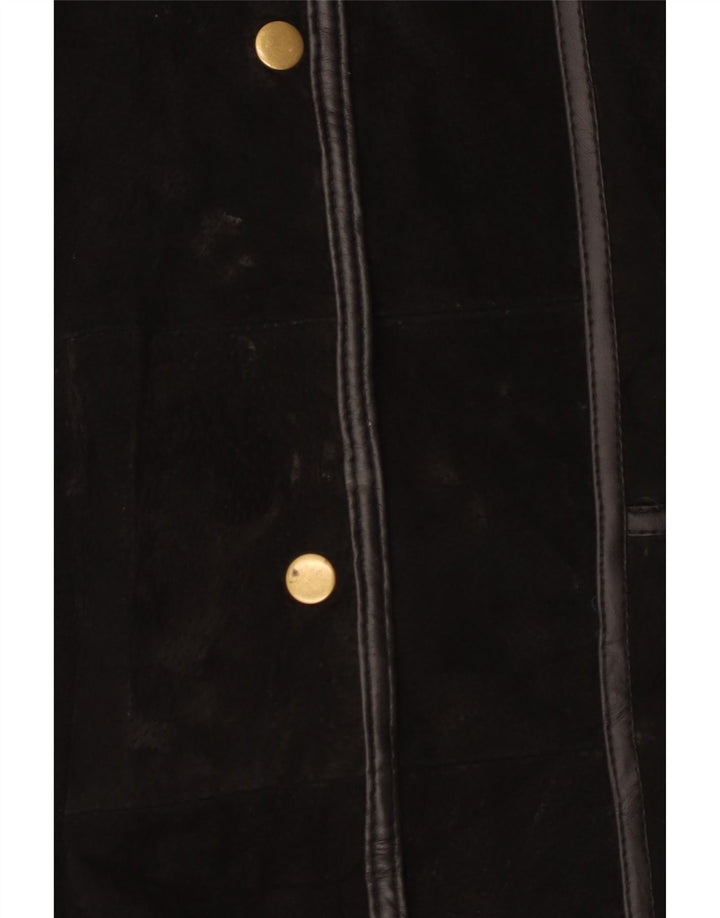 Neuville Damen Wildlederjacke UK 26/28 5XL Schwarzes Leder