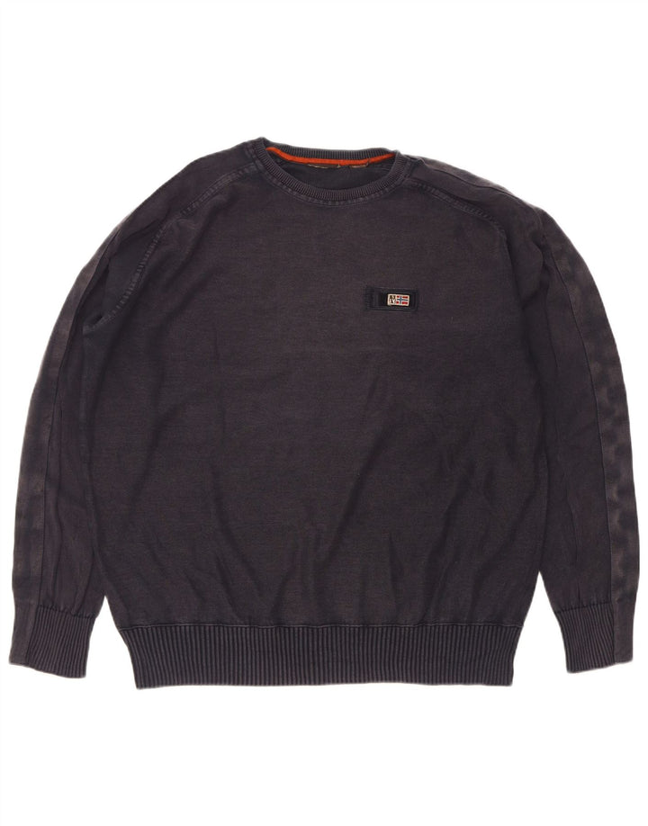 Napapijri Herren-Pullover mit Rundhalsausschnitt, XL, Marineblau