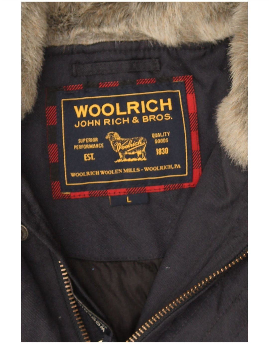 Woolrich Herren-Bomberjacke mit Kapuze, UK 40, Größe L, Marineblau
