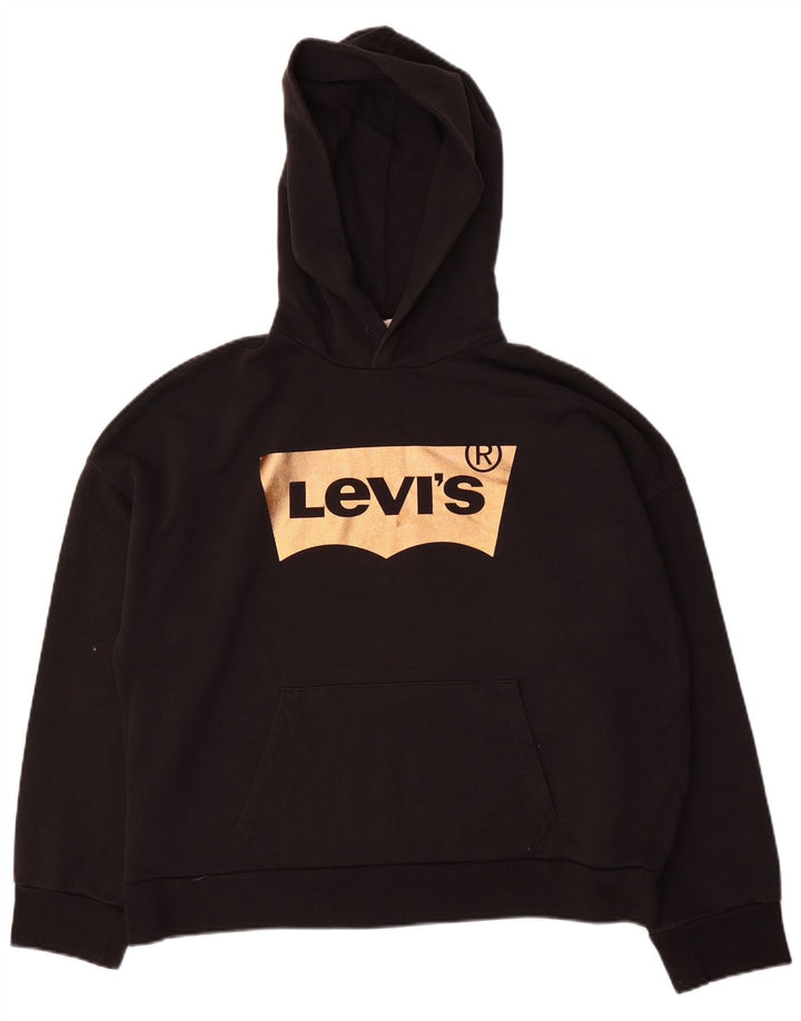 Levi's Herren-Kapuzenpullover mit Grafik, Größe S, schwarze Baumwolle