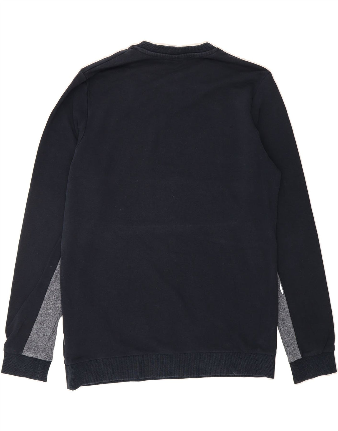JACK & JONES Mens Graphic Sweatshirt Jumper Large Navy Blue Colourblock Vintage Jack & Jones and Second-Hand Jack & Jones from Messina Hembry 