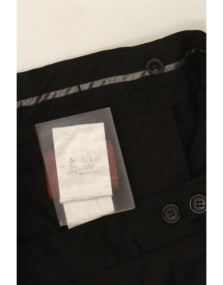 Gerade Herren-Anzughose von Marks & Spencer, W34, L31, schwarze Wolle