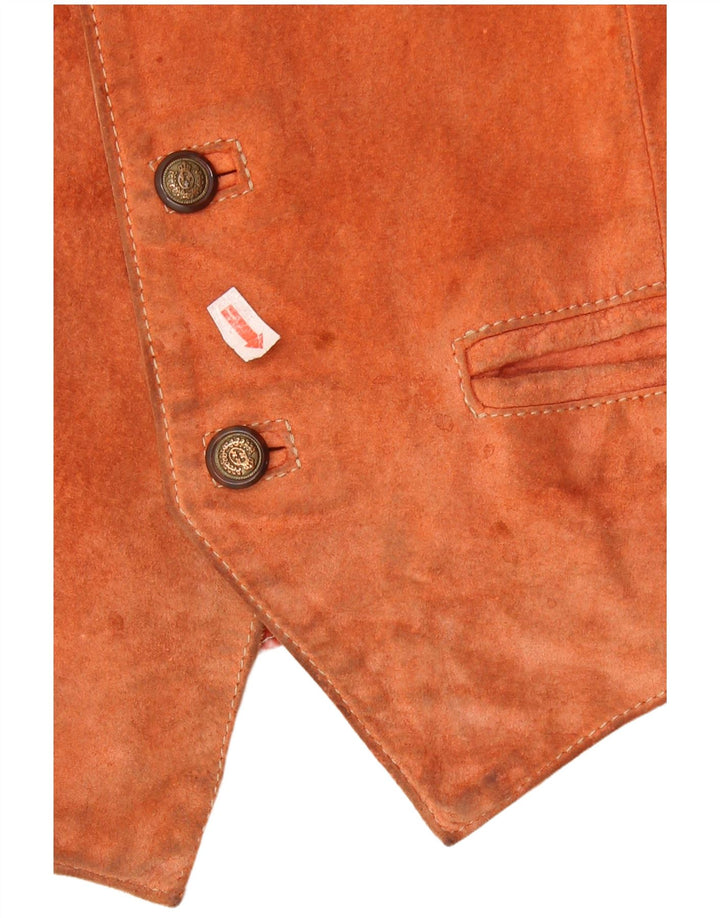 Vintage Herren Wildlederweste Kleines braunes Leder