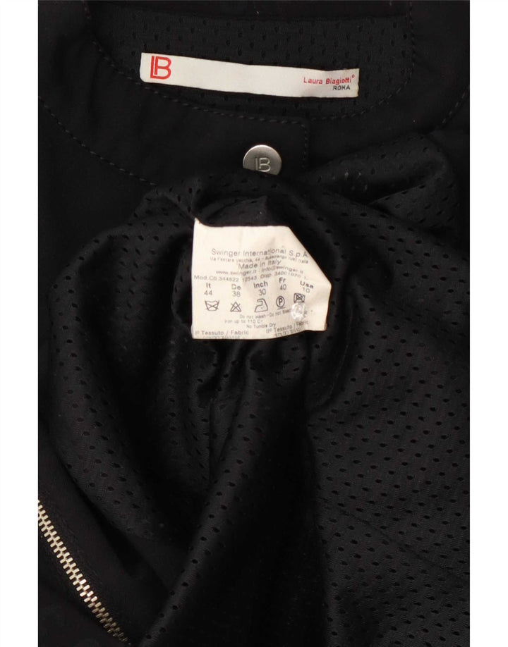 Laura Biagiotti Damen Grafik-Regenjacke IT 44 Medium Schwarz Polyamid