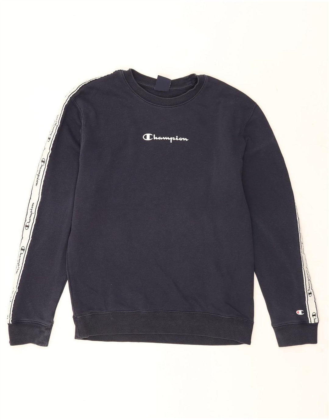 Champion Herren-Sweatshirt mit Grafik, mittelgroß, marineblau, Colourblock-Baumwolle