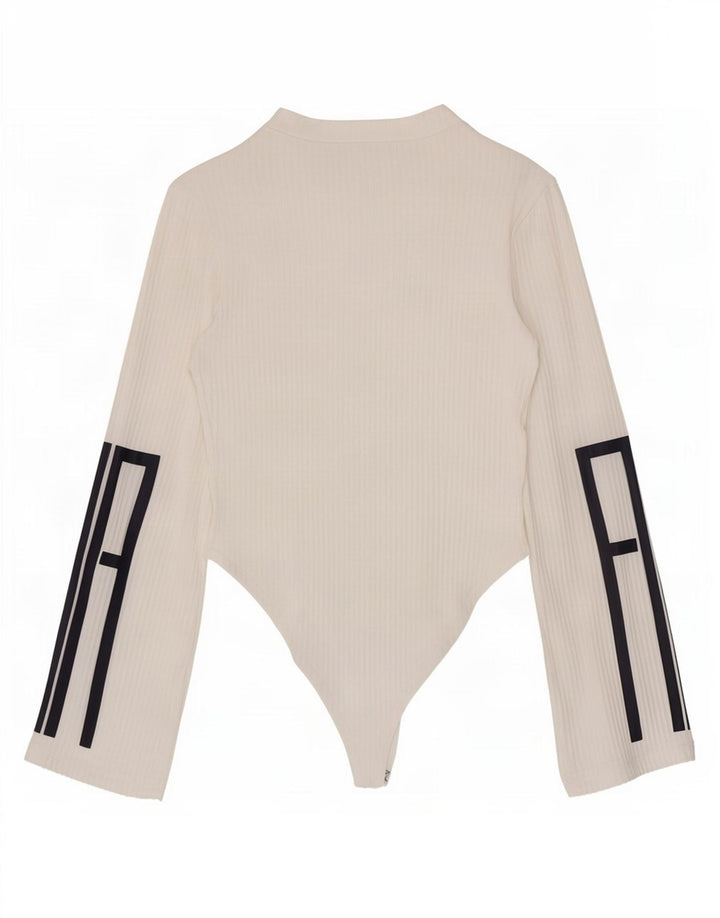 Fila Damen Grafik-Langarm-Body UK 4 XS Weiß