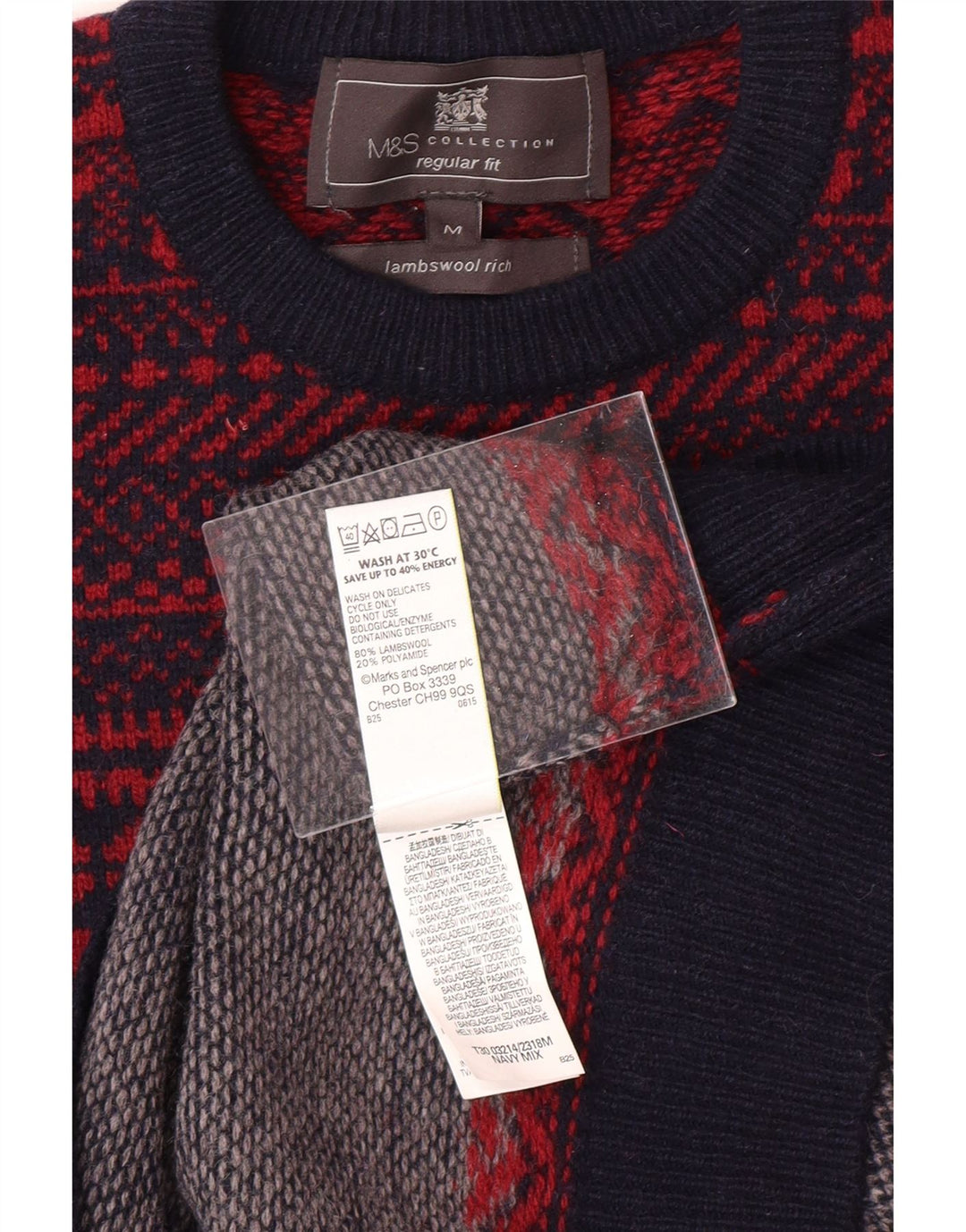 MARKS & SPENCER Womens Crew Neck Jumper Sweater UK 14 Medium Navy Blue Vintage Marks & Spencer and Second-Hand Marks & Spencer from Messina Hembry 