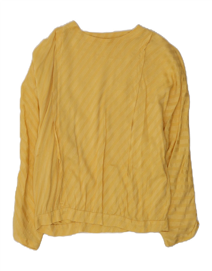 VINTAGE Womens Blouse Top UK 16 Large Yellow Striped Vintage Vintage and Second-Hand Vintage from Messina Hembry 