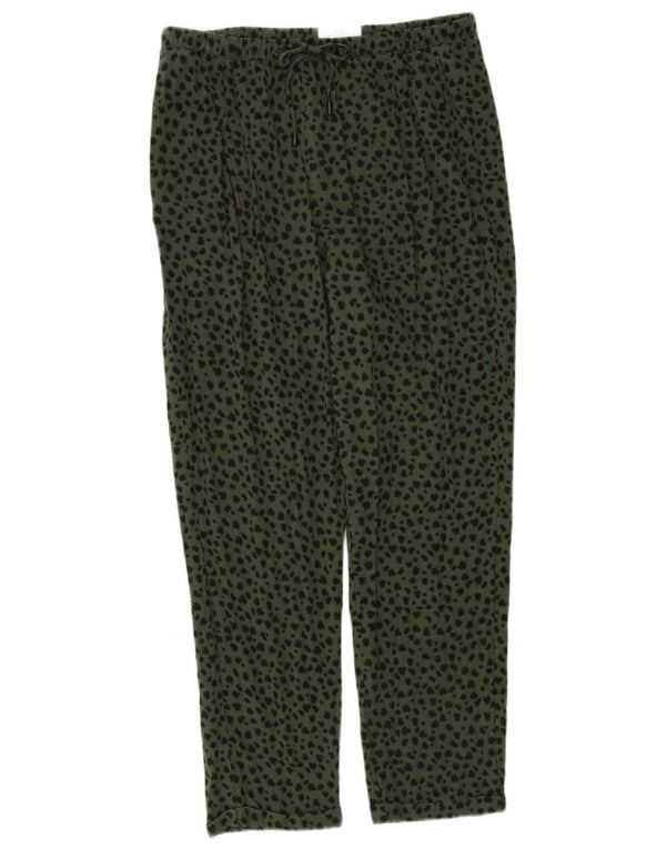 Marks & Spencer Damenhose UK 12 M W32 L26 Grüner Tierdruck