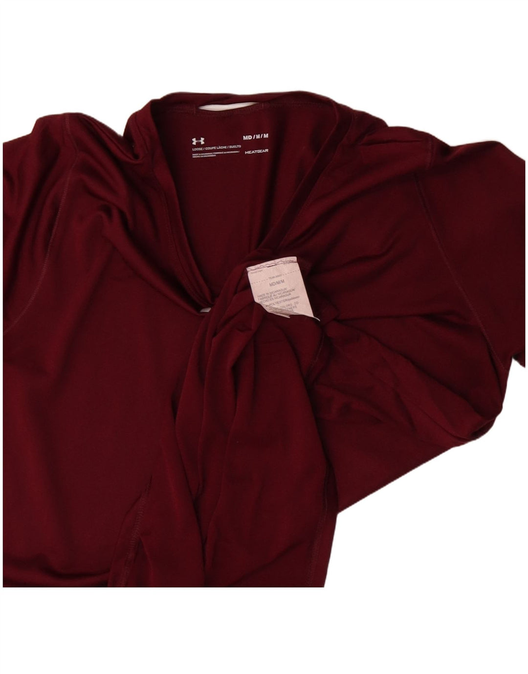 Under Armour Damen T-Shirt Top UK 12 Mittelrot Polyester Sport