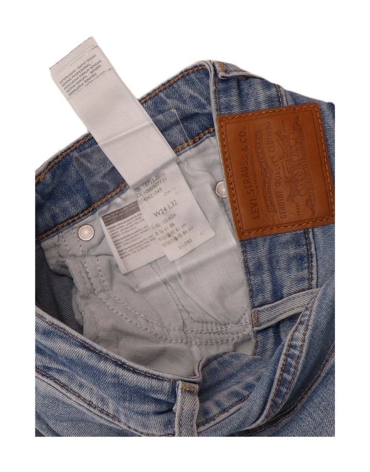 Levi's Damen 725 High Rise Bootcut Jeans W24 L28 Blaue Baumwolle