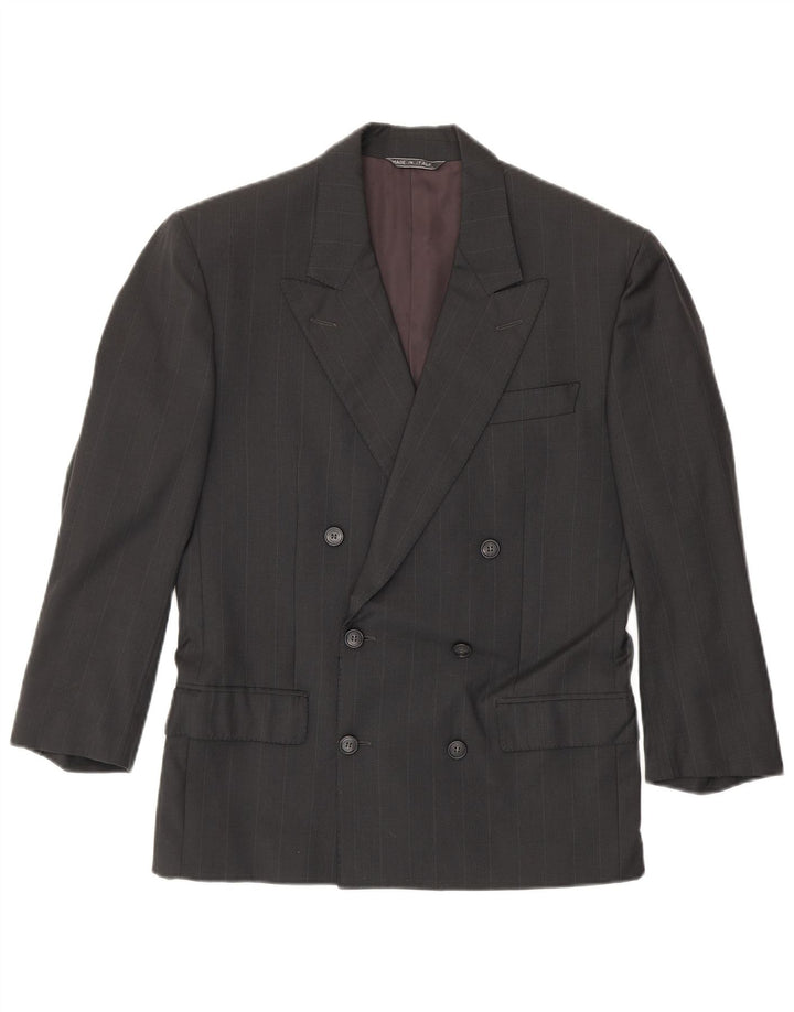 Ted Lapidus Herren-Zweireiher-Blazer IT 48 Mittelgrau gestreift