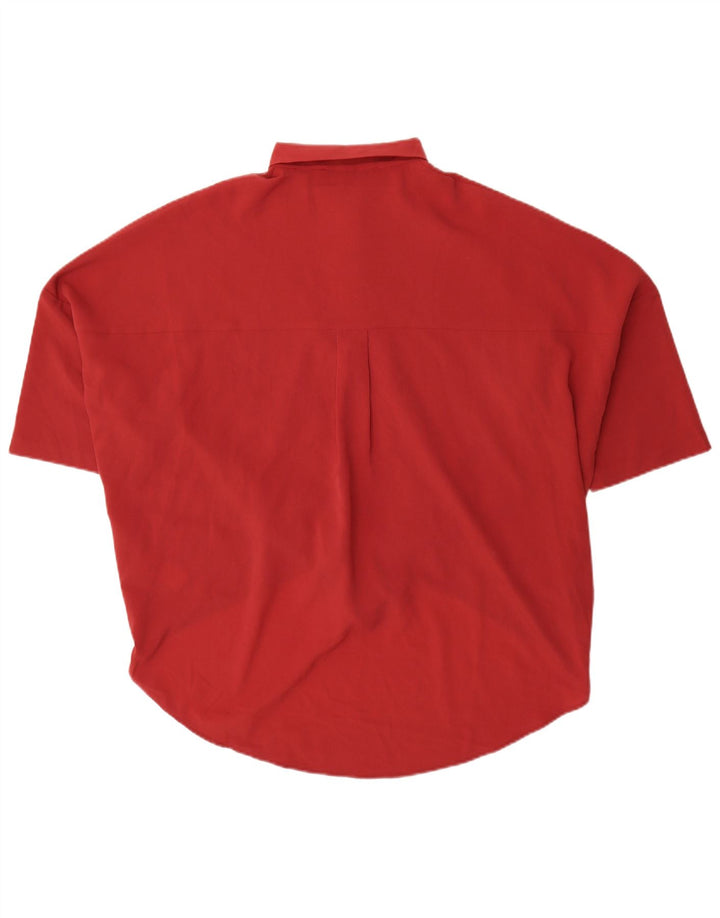 French Connection Damen-Kurzarm-Hemdbluse, Gr. 40, Größe L, Rot