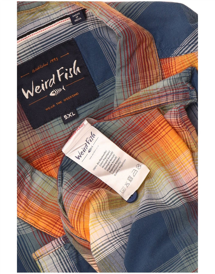 Weird Fish Herren-Kurzarmhemd 5XL, mehrfarbig, kariert, Baumwolle