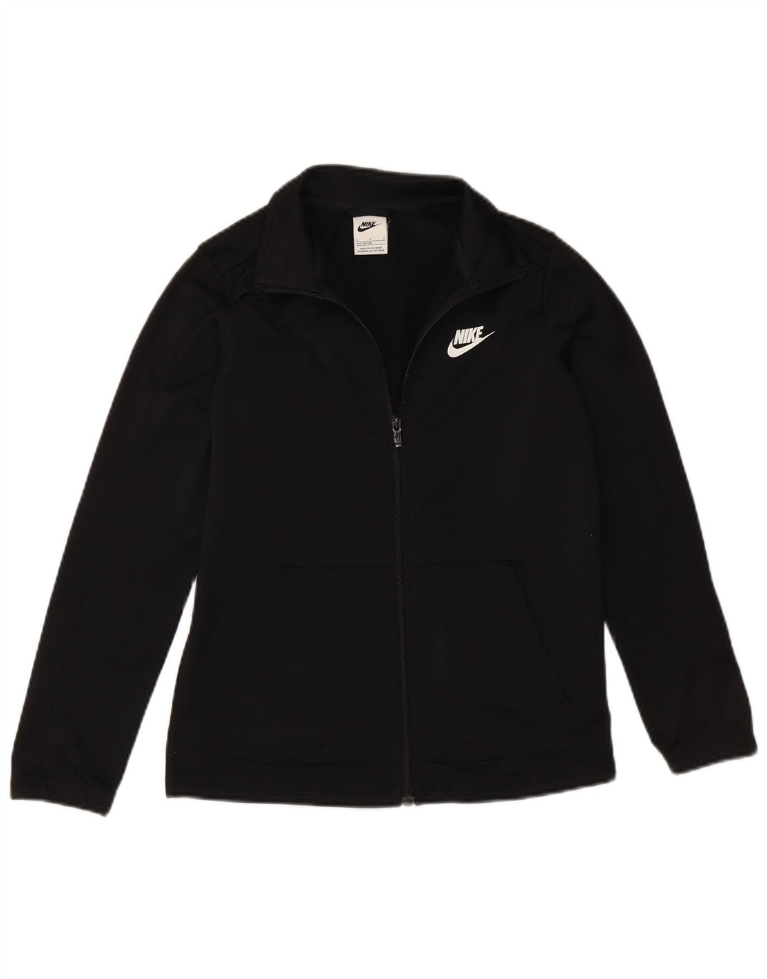 NIKE Mädchen-Trainingsanzug-Top-Jacke, 12–13 Jahre, groß, schwarzes Polyester