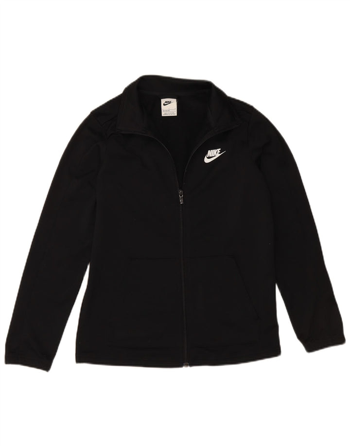 NIKE Mädchen-Trainingsanzug-Top-Jacke, 12–13 Jahre, groß, schwarzes Polyester