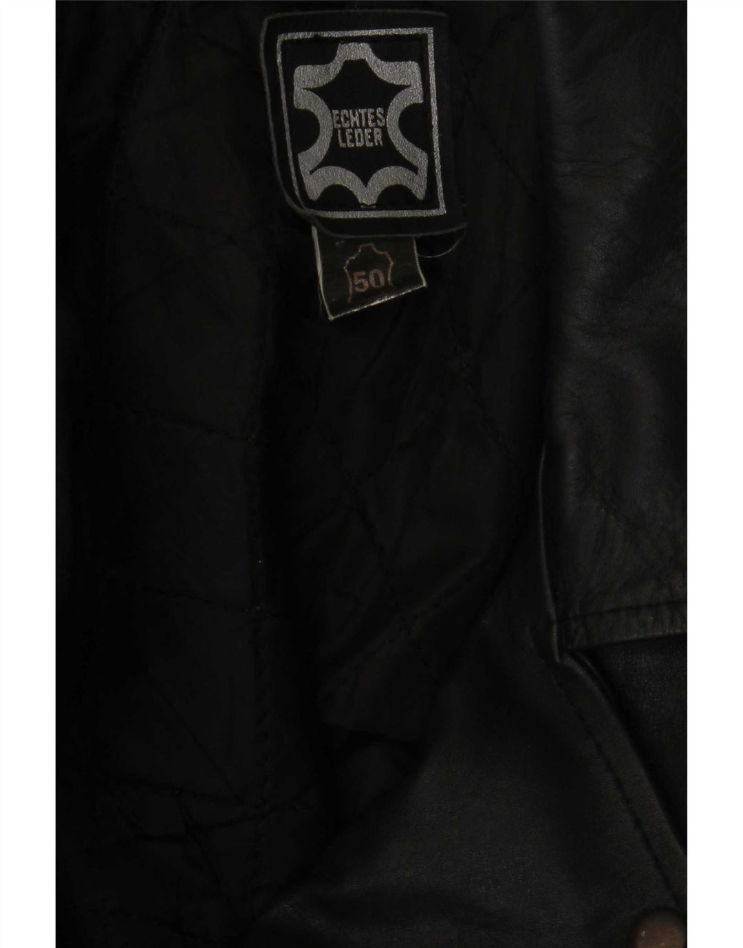 Vintage Herren Militär-Leder-Bikerjacke IT 50 Medium Schwarz
