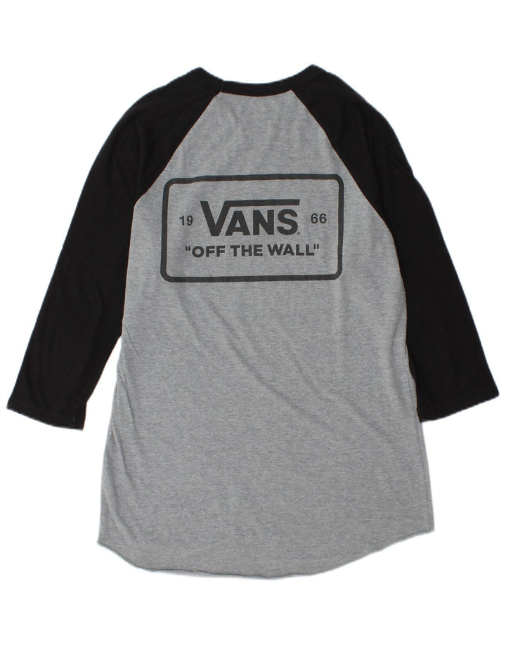 Vans Herren-Grafikoberteil, 3/4-Ärmel, klein, graue Baumwolle