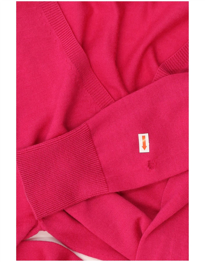 Lyle & Scott Damen-Pullover mit V-Ausschnitt, Gr. 10, Größe S, Rosa, Merinowolle