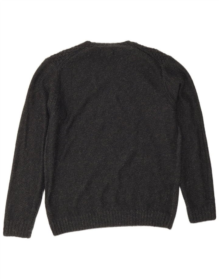 Peckott Herren Heritage Pullover mit Rundhalsausschnitt Mittelgraues Polyacryl