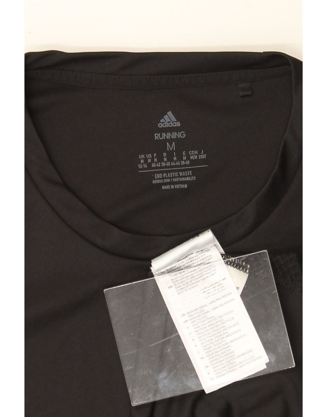 ADIDAS Womens Aeroready T-Shirt Top UK 12/14 Medium Black Polyester Vintage Adidas and Second-Hand Adidas from Messina Hembry 