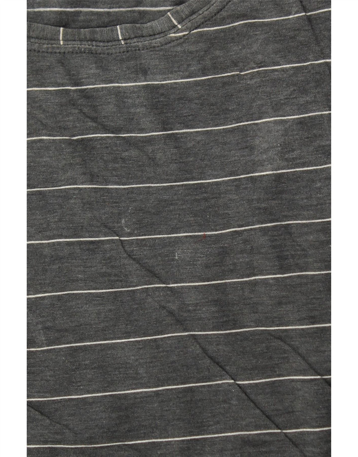 LULULEMON Damen T-Shirt Top UK 10 Small Grau gestreift