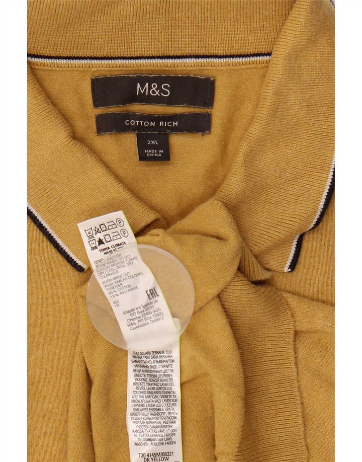 Marks & Spencer Herren Poloshirt 2XL Gelb Baumwolle