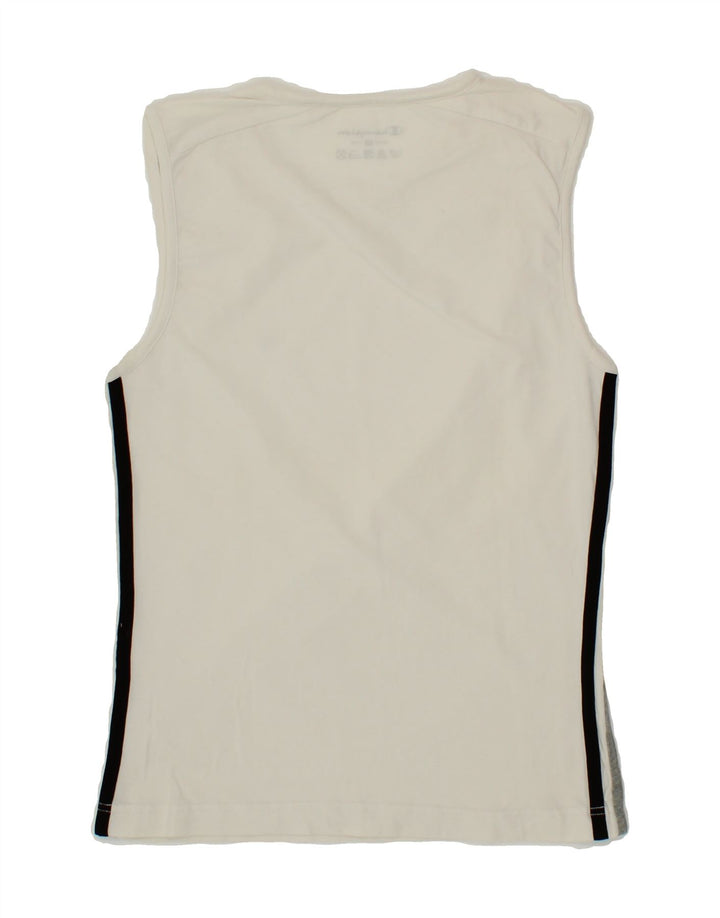 CHAMPION Womens Vest Top UK 8 Small Off White Vintage Champion and Second-Hand Champion from Messina Hembry 