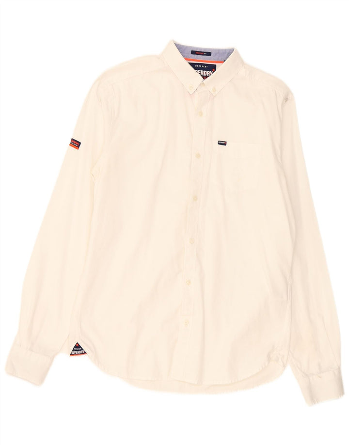 Superdry Herren-Hemd, Größe S, weiße Baumwolle