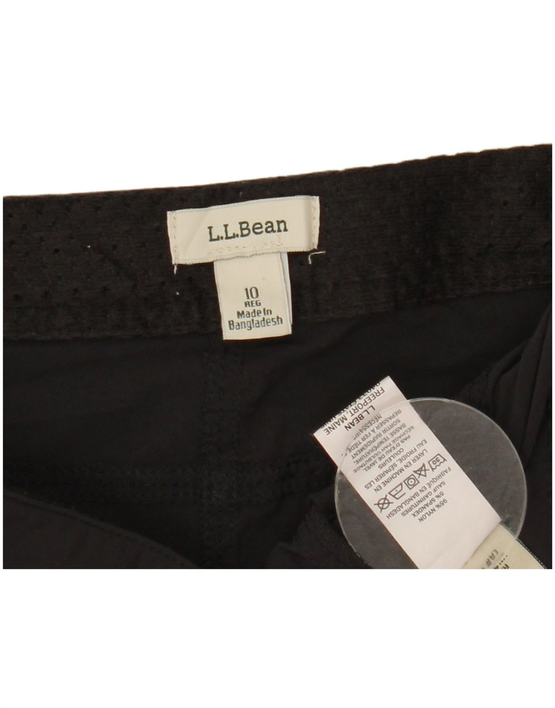 L.L.Bean Damen Cargo-Shorts US 10 Large W32 Schwarzes Nylon