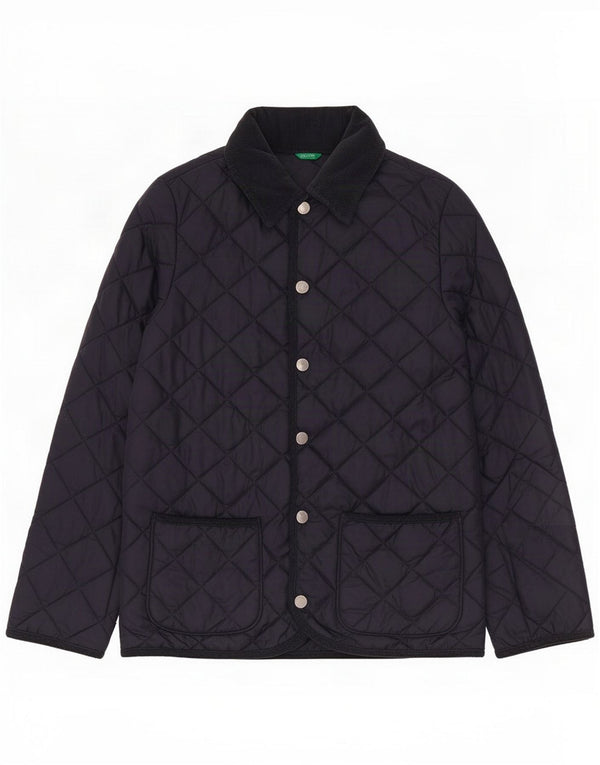 Benetton Boys Quilted Jacket 11-12 Years 2XL Navy Blue Polyamide