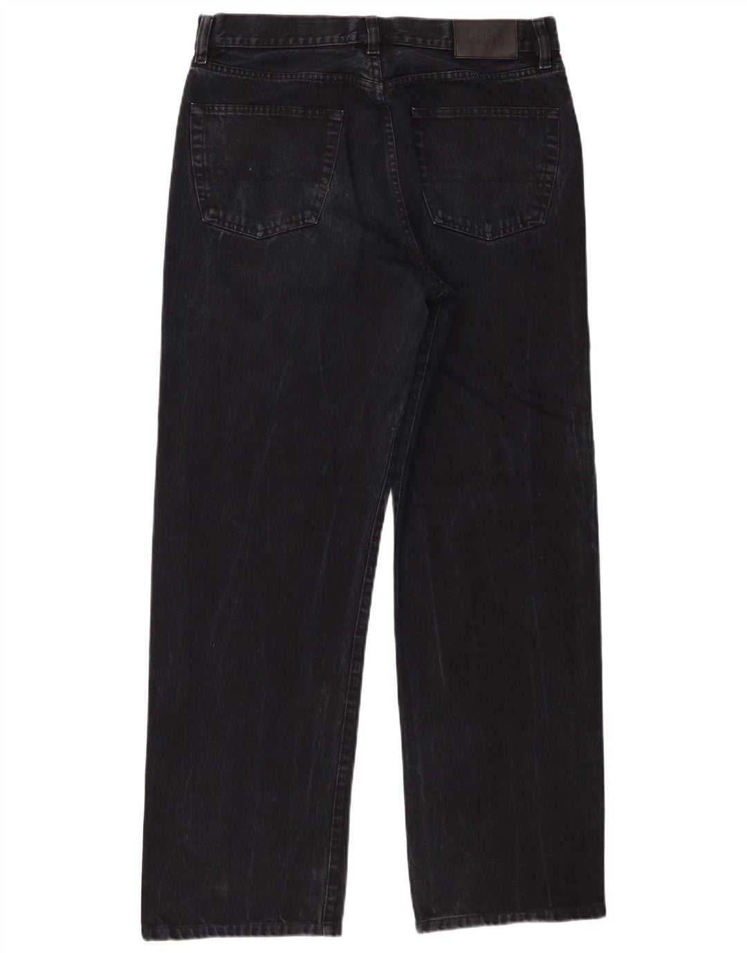 Hugo Boss Herren Straight Jeans W34 L30 Schwarze Baumwolle