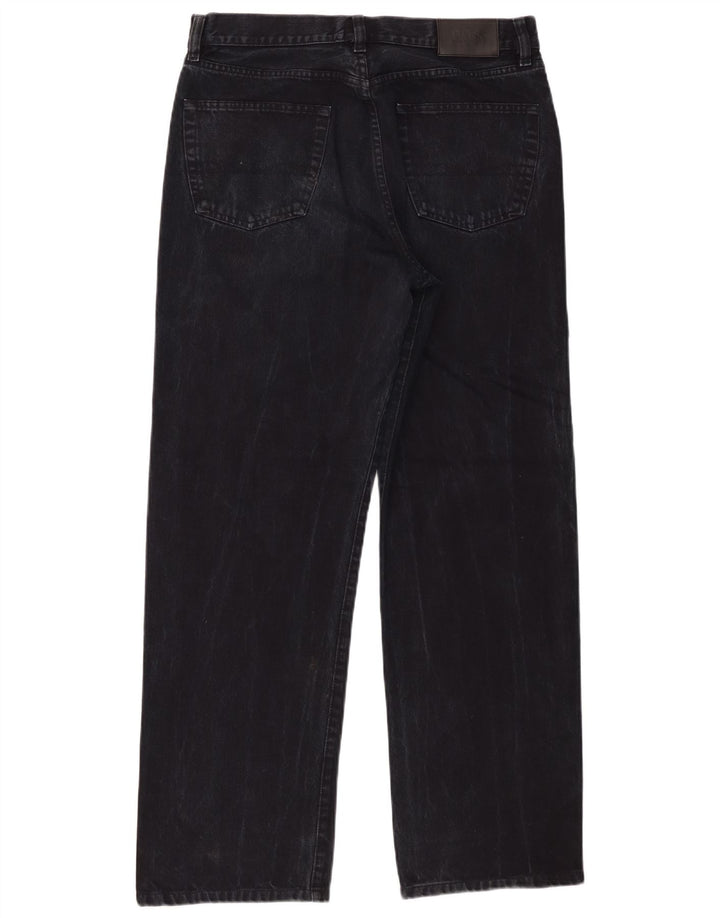 Hugo Boss Herren Straight Jeans W34 L30 Schwarze Baumwolle