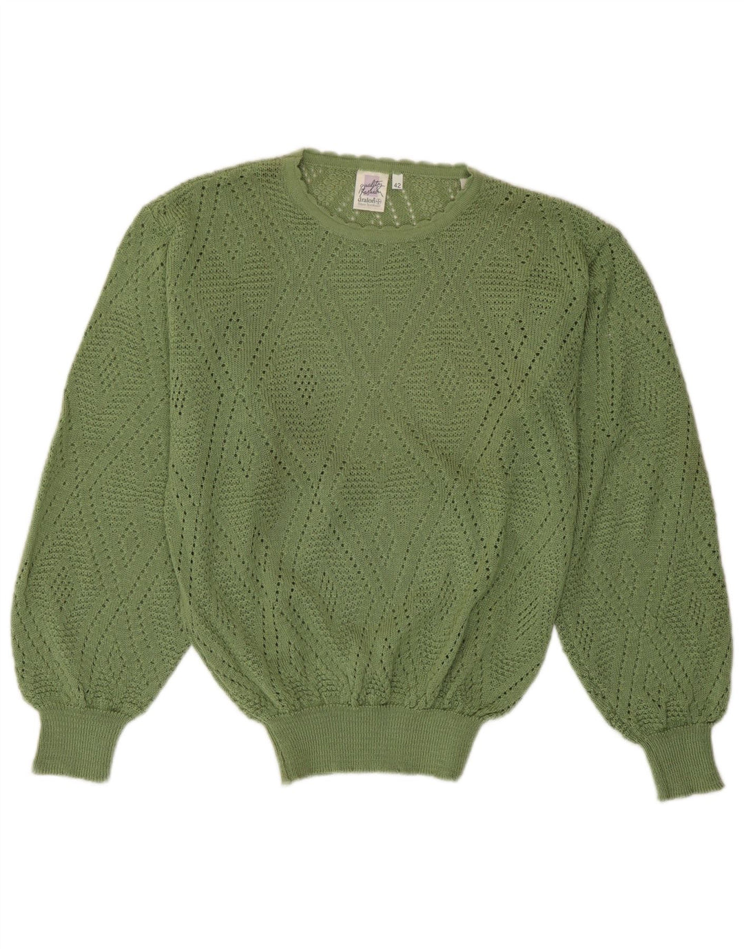 Bayer Damen-Pullover mit Rundhalsausschnitt, EU 42, großes grünes Acryl