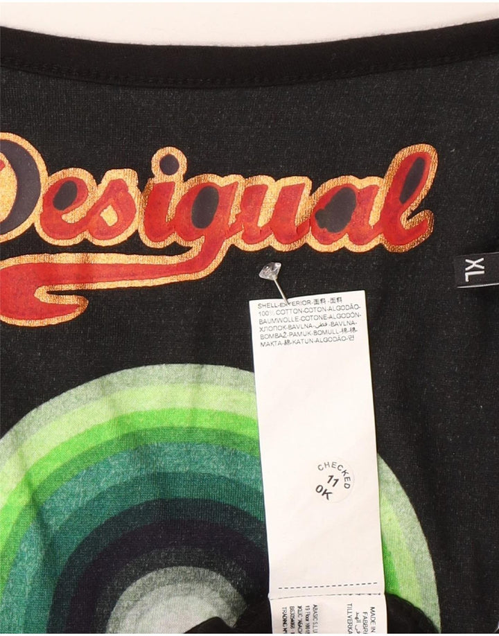 Desigual Womens Abstract Pattern Graphic Empire Kleid XL Schwarz Modern