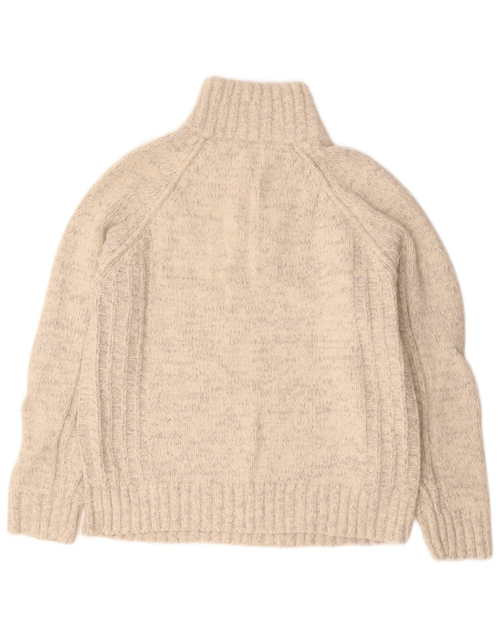 Marks & Spencer Herren Blauer Harbor-Pullover mit Reißverschluss am Hals Mittelbeige