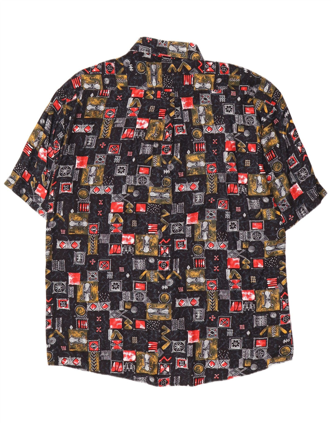 Tipo' S Herren Kurzarmhemd XL Schwarz Patchwork Viskose