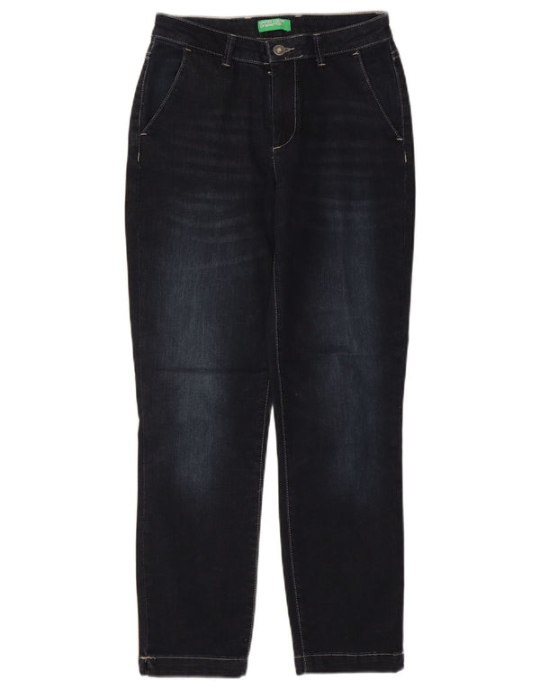 Benetton Damen Slim Jeans UK 6 XS W24 L26 Marineblaue Baumwolle