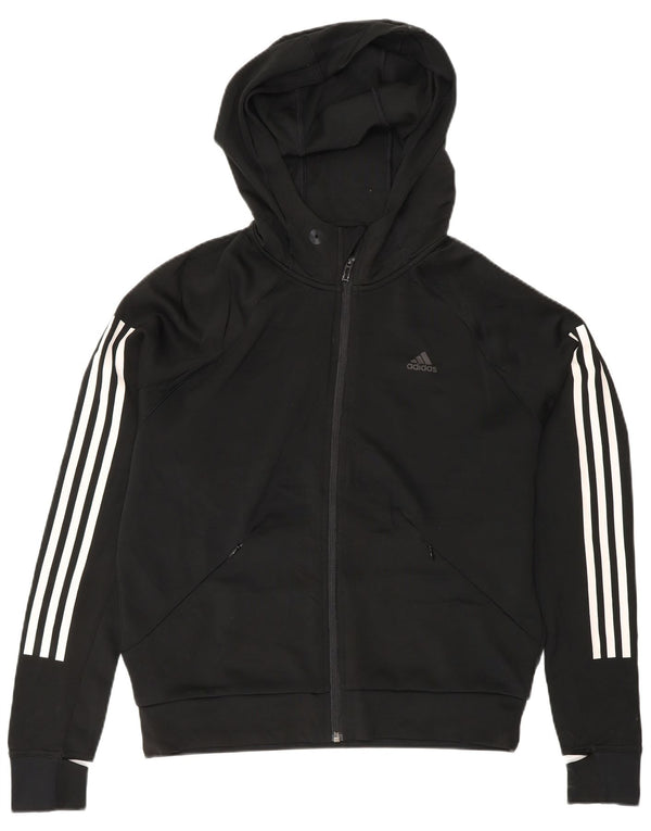 Adidas Damen Climalite Oversized Zip Hoodie Pullover UK 8/10 Small Schwarz