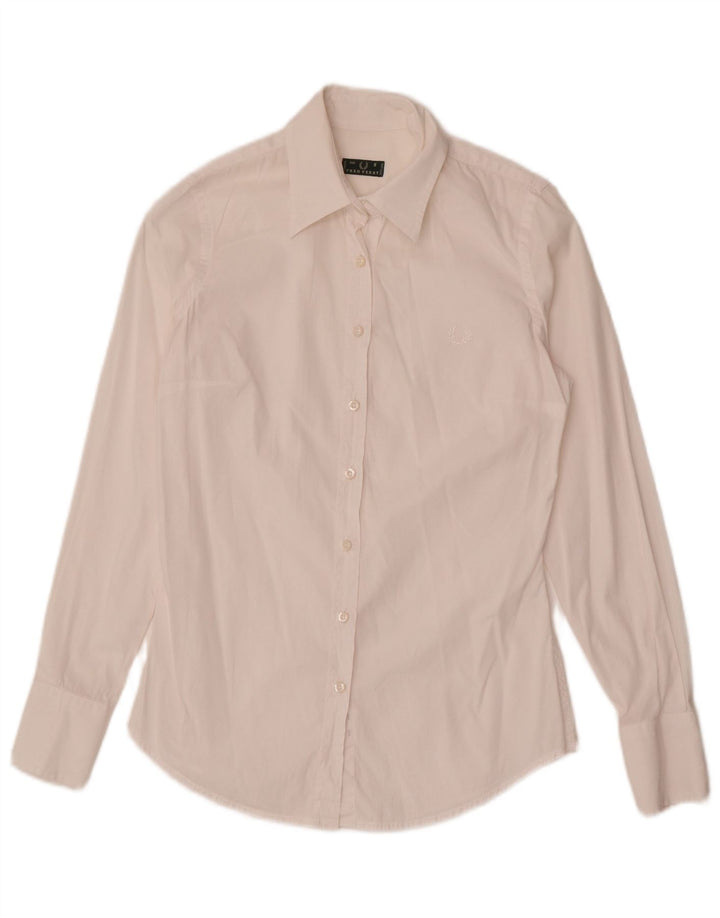 Fred Perry Damen Hemd UK 10 Small Weiß