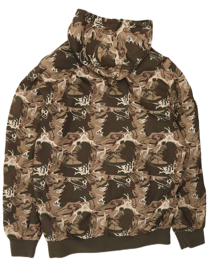 Adidas Herren-Trainingsanzug mit Kapuze, Top-Jacke, mittleres Khaki-Tarnmuster, Polyester