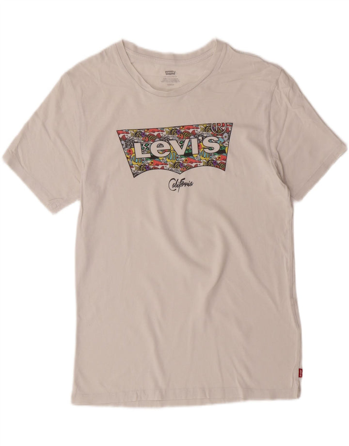 LEVI'S Mens Graphic T-Shirt Top Small White Vintage Levi's and Second-Hand Levi's from Messina Hembry 
