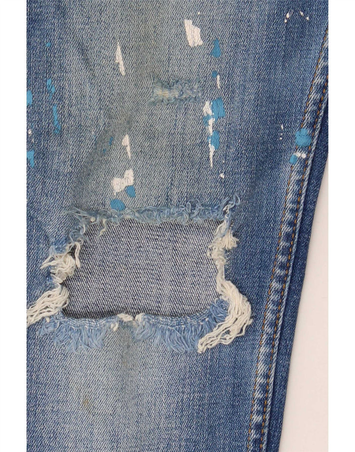Zara Herren Distressed Slim Jeans EU 38 Small W30 L30 Blaue Baumwolle