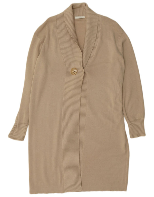 Marks & Spencer Damen Longline-Cardigan mit Schalkragen, Gr. 18, XL, Beige